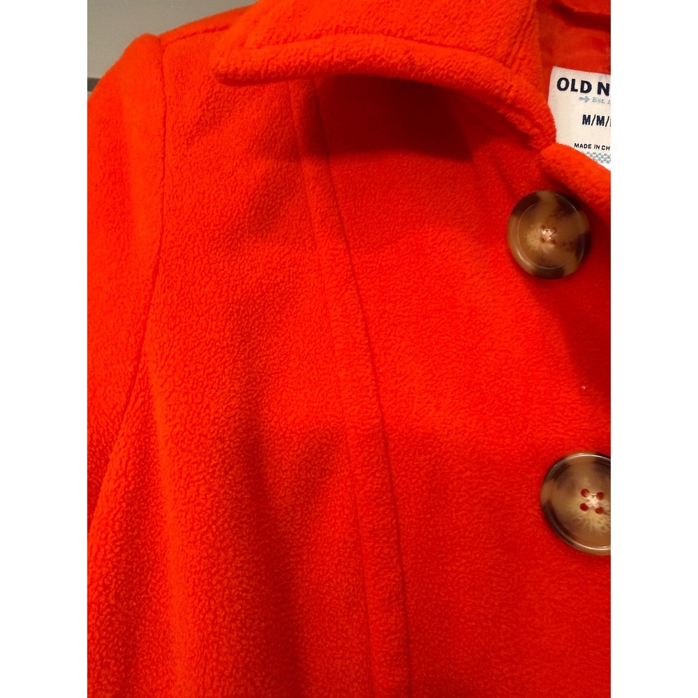 Old Navy Womens Red Fleece‎ Double Breasted Pea Coat Jacket Size M - Picture 8 of 13
